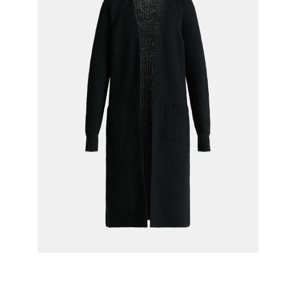 Nwt No boundaries ribbed duster women's cardigan sweater Sz Small Black soot